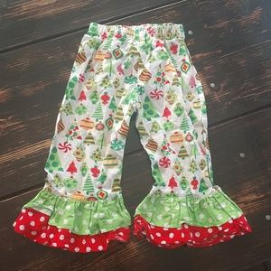 Christmas ruffle pants 2t